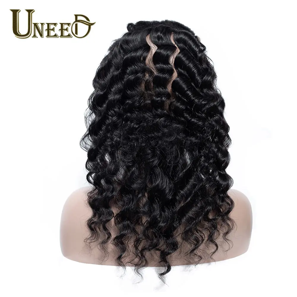 

Uneed Hair 100% Human Hair 360 Lace Frontal Remy Malaysian Loose Deep Wave Lace Frontal Closure Pre Plucked With Baby Hair 10-20