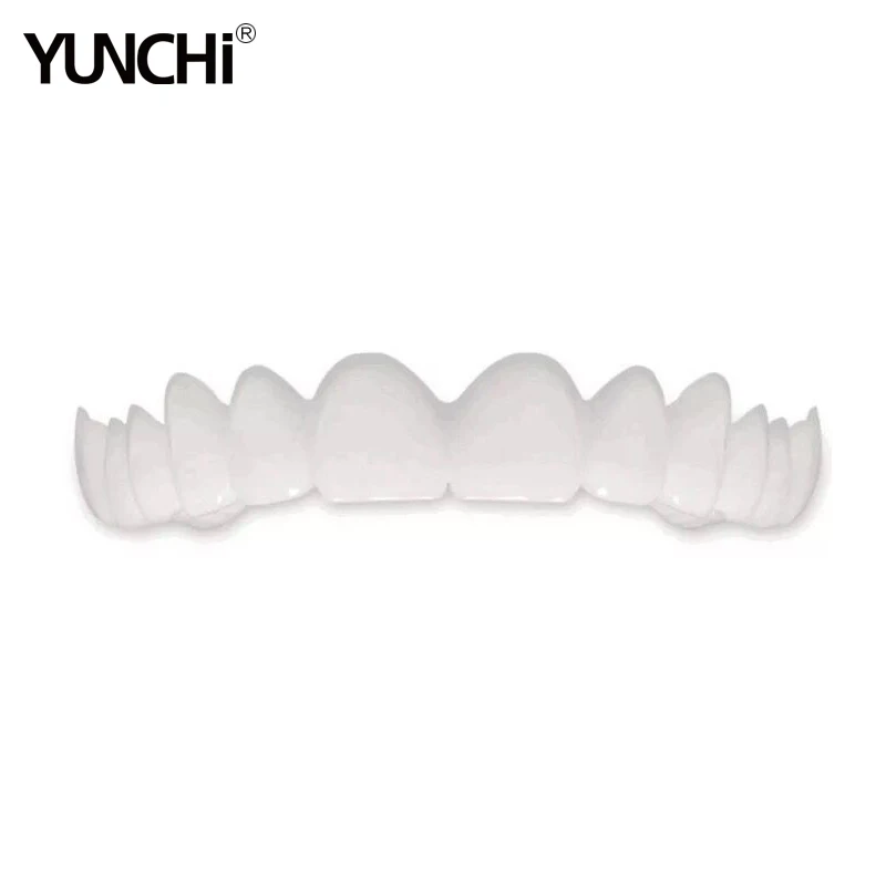 YunChi Snap Silicone Teeth Cover on Smile Teeth Whitening Instant Smile Cosmetic Teeth Flexible Fit Fake Tooth Veneer 1 Box