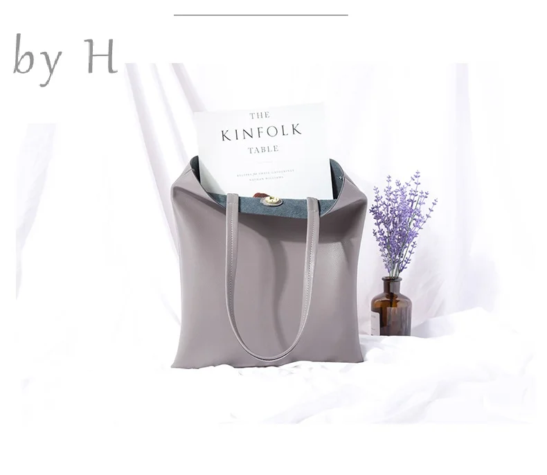 

by H new 2019 new arrival big capacity cow leather handbags for woman Genuine Leather business totes
