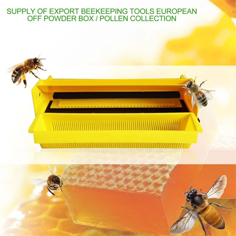 Beekeeping-Plastic-Pollen-Trap-Yellow-with-Removable-Ventilated-Pollen-Tray-Pollen-Collector-Beekeeper-Supplies-Tools (1)