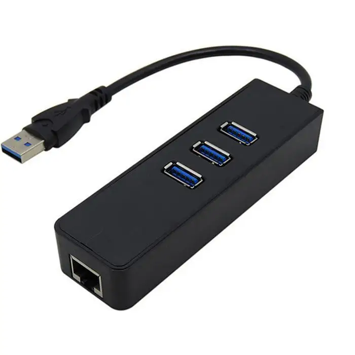 3 Ports USB 3.0 Hub Wired Network Casual Adapter Ethernet Converter For Mac USB3.0 X3 RJ45 X1 | Компьютеры и офис