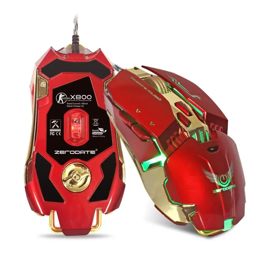 Mouse Raton Wired Professional Gaming USB LED Light Mouse Mice Gamer