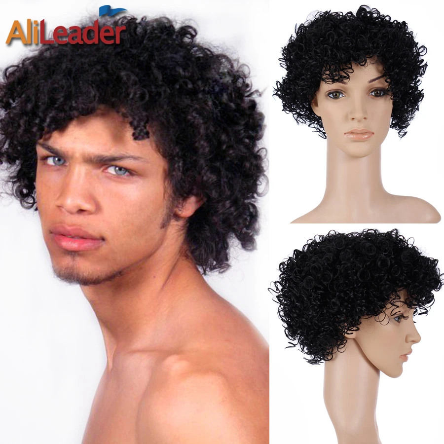 Mens jerry curl wig Outlet