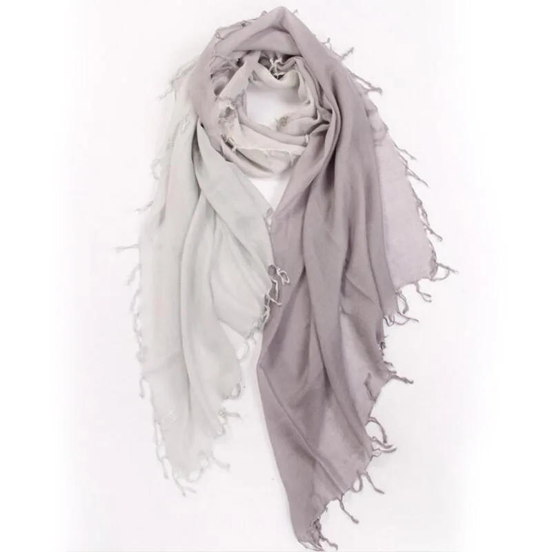 

Spring Winter Cashmere Scarf Women New 2018 Gray Gradient with Fringe Cashmere Scarf Shawl Girl High Quality Free Shipping