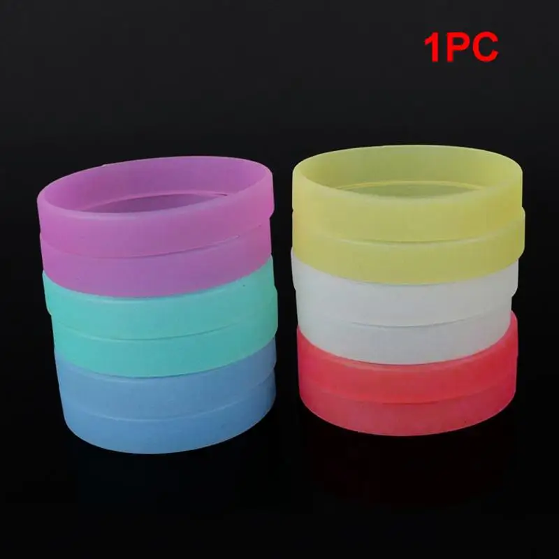 Разноцветный светящийся эластичный резиновый силиконовый браслет с шармом для