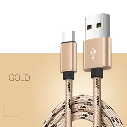 Fast Charging USB - C Mobile Phone Cable - 3m Data Cord Origin Charger - 25cm (Gold)
