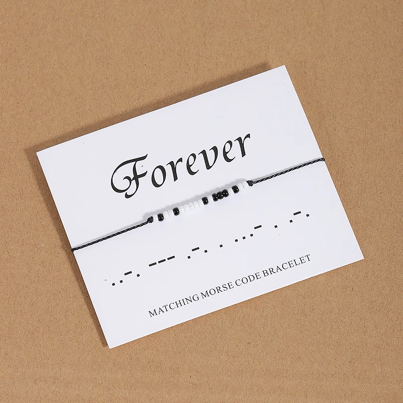 G.YCX Custom Morse Code LOVE FOREVER Name Message Bracelets Adjustable Wax Rope Matching Couple Bracelet for Friend Sister Wife G.YCX Custom Morse Code LOVE FOREVER Name Message Bracelets Adjustable Wax Rope Matching Couple Bracelet for Friend Sister Wife