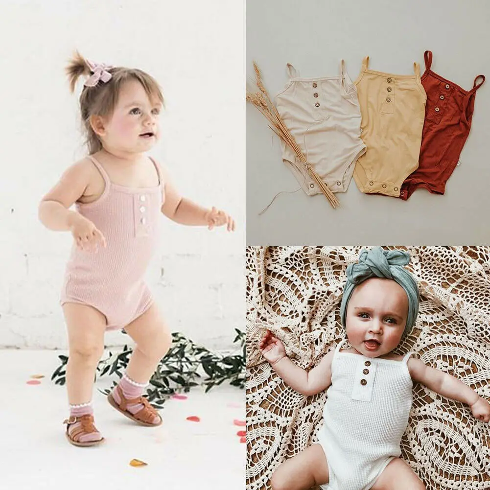 0-24M Newborn Infant Baby Boy Girl Rompers Button Kid Jumpsuit Clothes Bodysuit