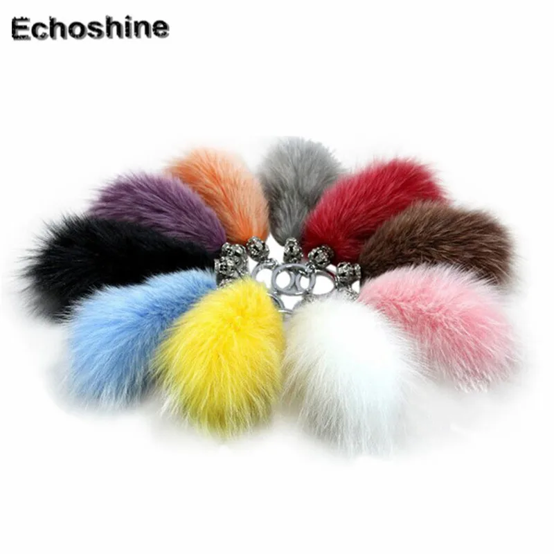 

100% brand new and high quality Cute Fox leather Ball Plush Bag Pendant beautiful women Bag Accessories gift wholesale
