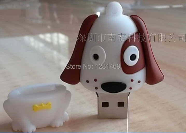 Usb флеш накопитель полная емкость мультяшная собака форма ручка карта памяти