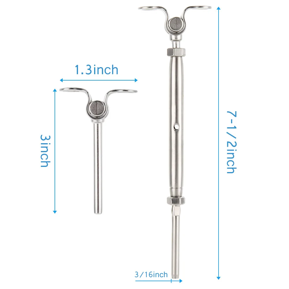 2 шт./компл. T316 палубная из нержавеющей стали переключения комплект натяжителя для 3/1" Кабельные перила MAL999