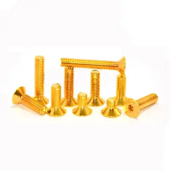

M5 Allen Screw Hex Socket Flat Countersunk Head Screws Ti Gold Plated Bolt M5x16mm 10Pcs