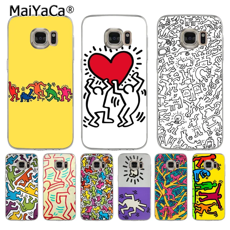 

MaiYaCa Keith Haring art Hot Fashion Fun Dynamic phone case for samsung galaxy s6 edge s8 s9plus s5 s7edge case