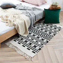 60x90/60x130 см скандинавские одноцветные напечатанные хлопчатобумажные нитки напольный дверной коврик комнатный ковер гостиная журнальный столик дверной коврик