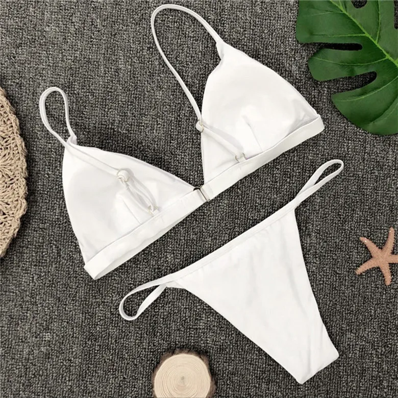 Bikini set Sexy Solid Bikini Women Swimsuit Brazilian Bikinis Set Bathing Suit Beach swimming Bikini 2019 new drop shipping#2J08 (3)