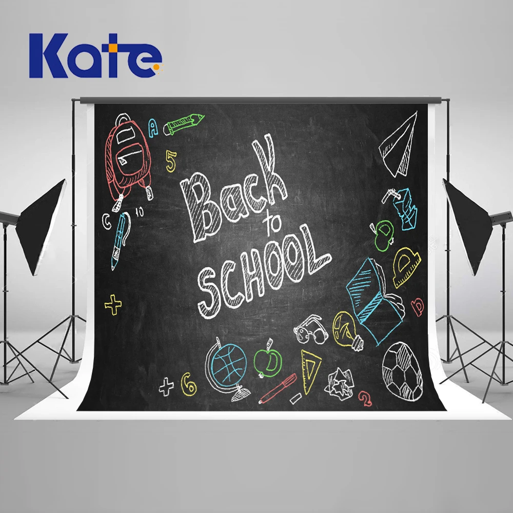 

Kate 7x5ft / (2.2x1.5m) Back To School Season Memory Photography Backdrop Blackboard Graffiti Backgrounds For Photo Studio
