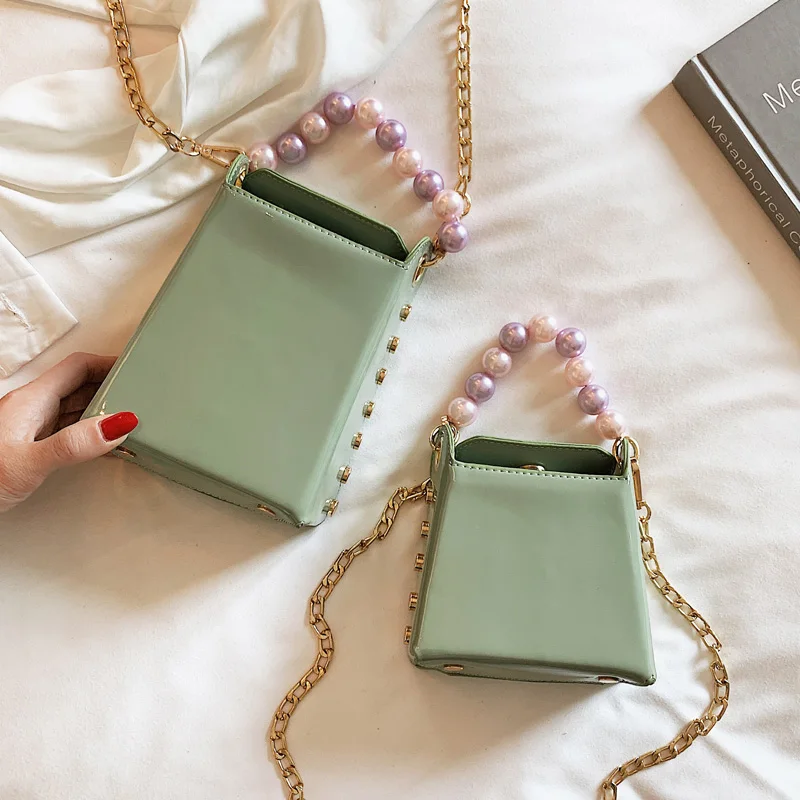 الكورية أزياء المرأة اللؤلؤ حقيبة أعلى مقبض صغيرة رفرف أكياس Crossbody حقائب للنساء مصمم حقائب الفاصل المحفظة 2019