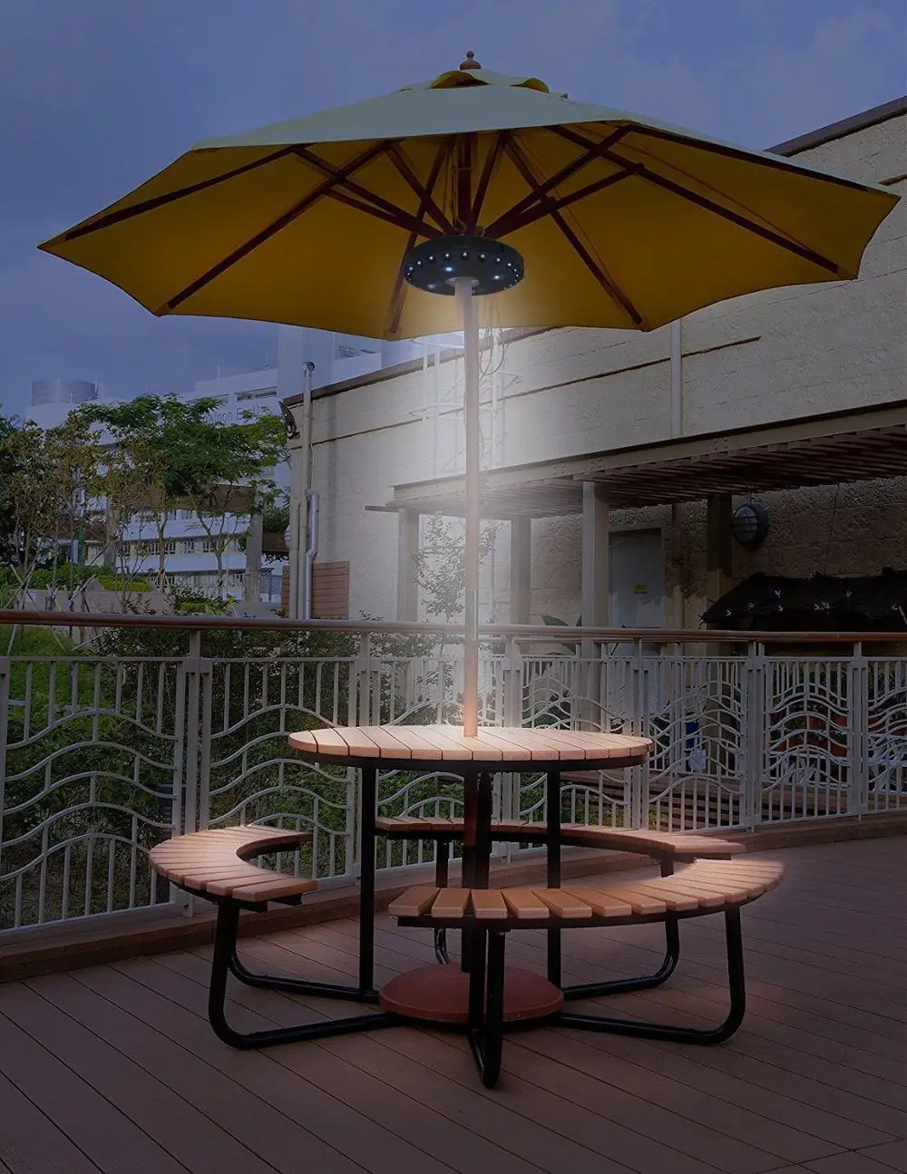Batterie oder Lampe Garten Regenschirm Sonnenschirm Pfosten 24 LED Zelten Licht