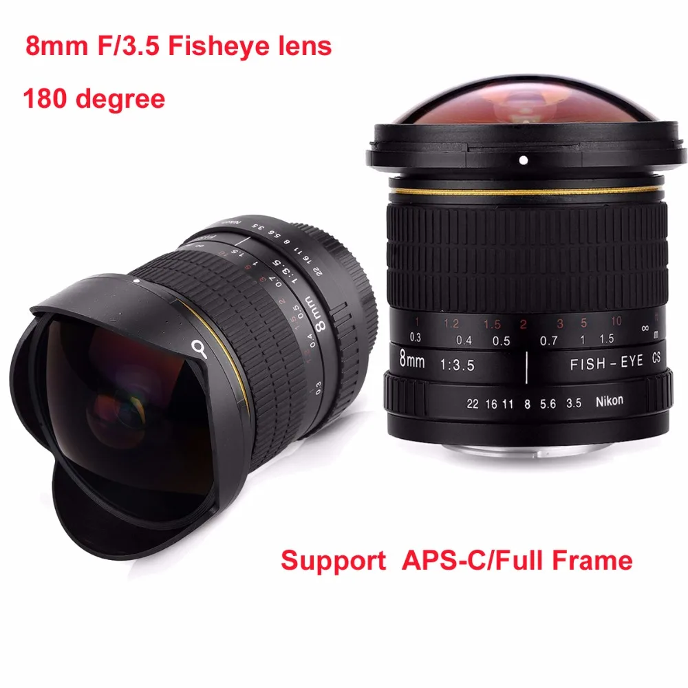 8mm F/3.5 Ultra Wide Angle Fisheye Lens for APS-C/ Full Frame Canon EOS 1200D 760D 750D 700D 70D 60D 7D 6D 5D2 5D3 DSLR Camera