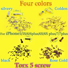 JCD серебристый, черный розовое золото задняя крышка для iPhone 6 6p 6 г 6GP 7 plus 4,7 5,5 Torx 5 винт Нижняя док разъем пять