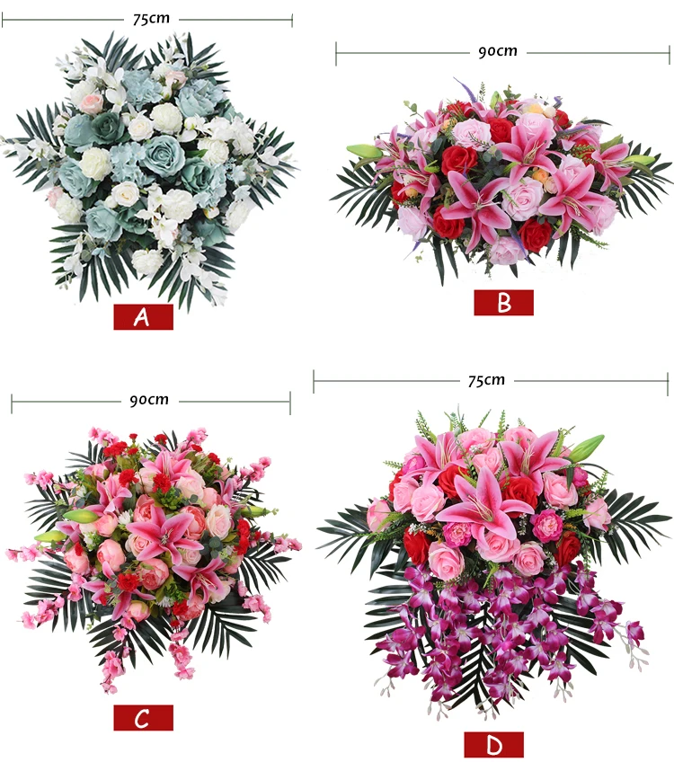 JAROWN Podium Bouquet Meeting Table Flower Business Artificial Fake Rose Lily Flowers Wedding Party Decor Rostrum Front Desk Put (13)