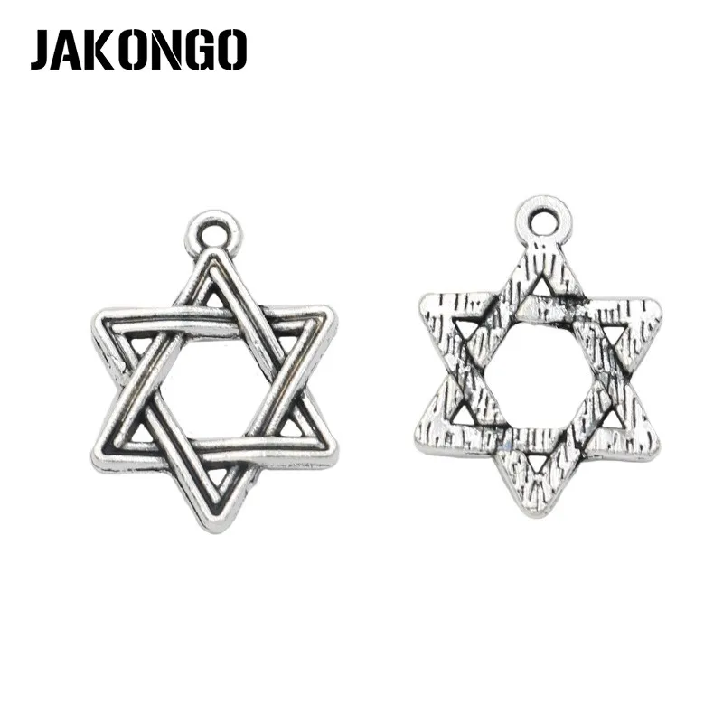JAKONGO антикварные посеребренные Подвески в виде шестигранной звезды для