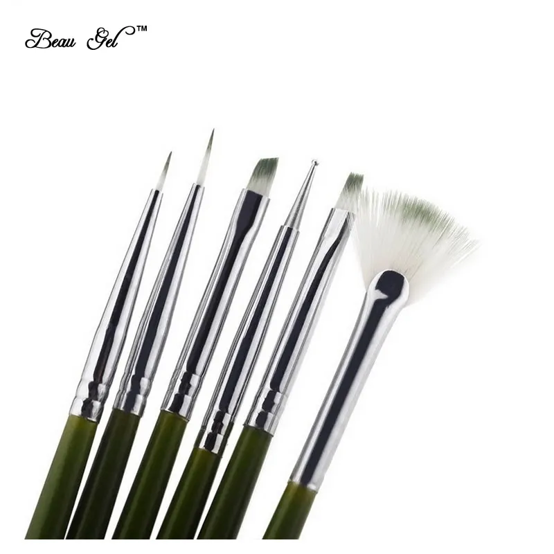 

Beau Gel 6Pcs Nail Brush Nail Art Design Painting Dotting Tool Pen Crystal Nail Polish Brush Set DIY Kit