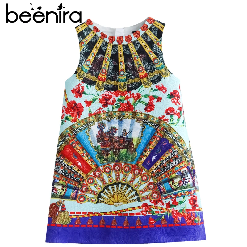 

Beenira Children Sleeveless Dresses 2019 European And American Style Girls Printing Summer Dress Design 14Y baby Girls Dress