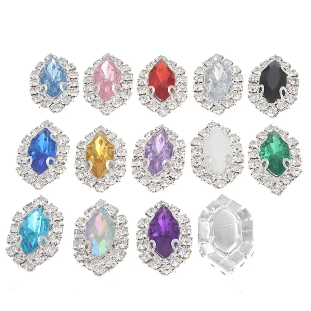 

Flatback Rhinestone Strass Buttons Crystal Applique Stone Hotfix Trim DIY Gems Botones for Sew on Wedding Dresses Craft Supplies
