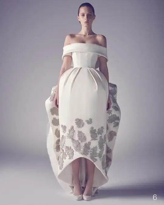off shoulder design gown