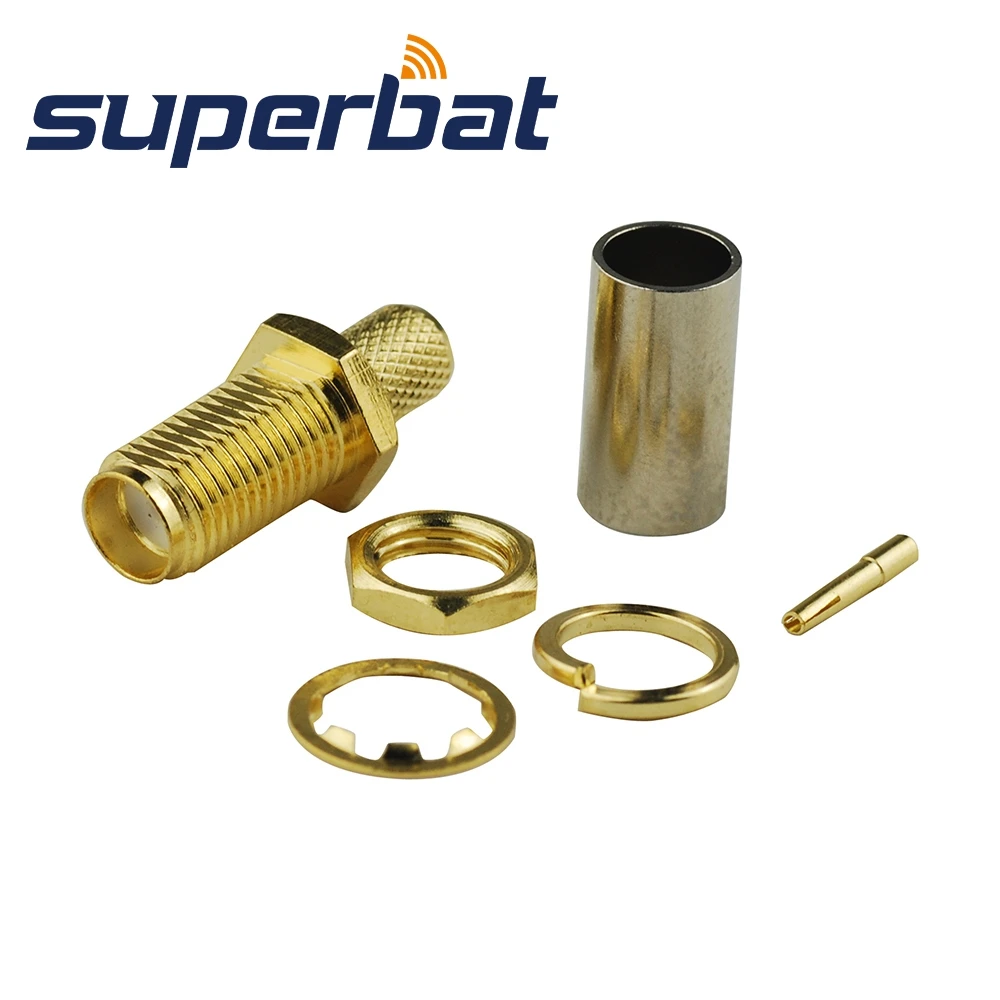 50ohm SMA Crimp Female RF Coaxial Connectors for Cables