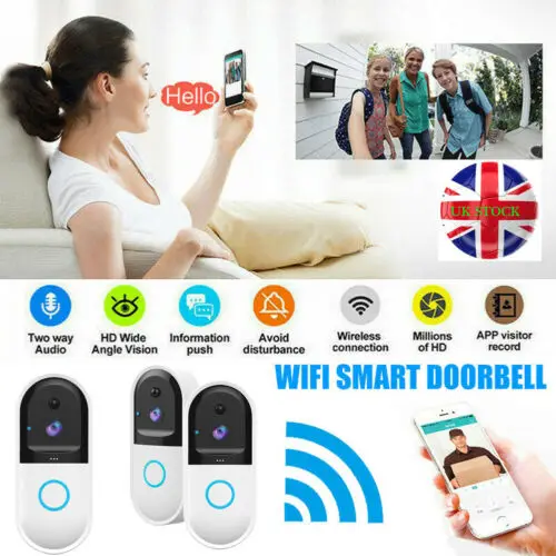 

Smart WiFi Doorbell Camera Video Wireless Remote Door Bell CCTV Chime Phone APP