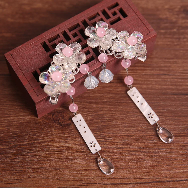 

Ancient style clip hair accessories natural shell tassel hairpin costume Hanfu headdress fresh girl accessories