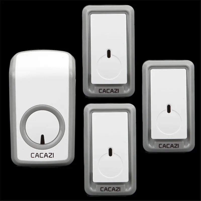 

CACAZI w899 wireless doorbell AC110-220V,3 transmitters+1 receiver,48 ringtones,6 volume,waterproof,350M barrier-free receive