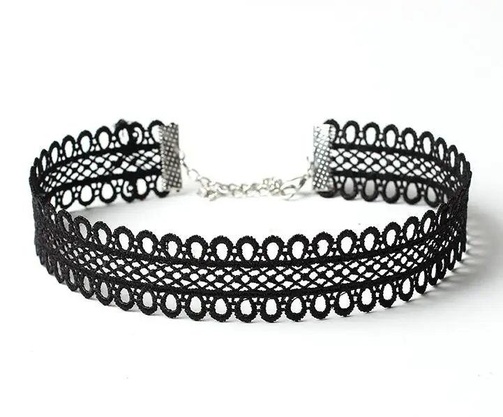 2017 модное женское готическое элегантное колье кружевное ажурное короткое