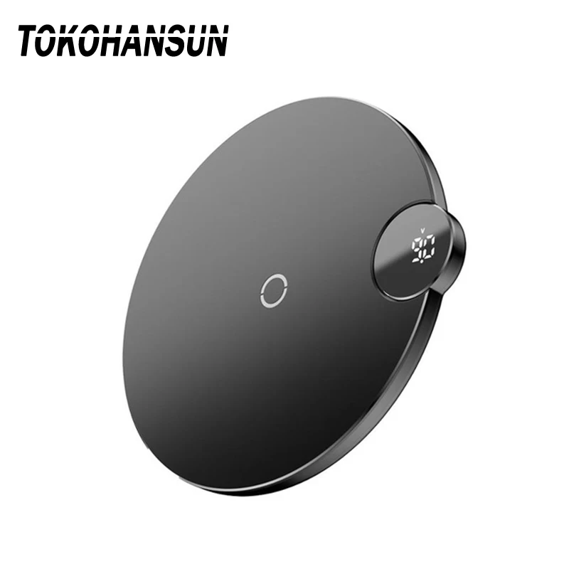 

TOKOHANSUN Wireless Charger Digital LED Display Charging Pad Multiple Charging Protections Fast Steadily for Samsung Phone 8 XXS