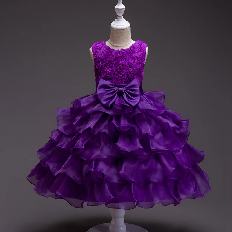 It's Yiya/Платья с цветочным узором для девочек 8 цветов, длинное платье для девочек без рукавов с круглым вырезом, пышные платья Vestidos De Noches Para Ninas 559