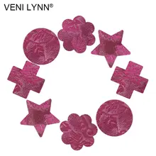 VENI LYNN 4 пары кружева фиолетовый одноразовые звезды наклейки на соски груди Секс круглые лепестки крест Boob женские накладки для нижнего белья ленты