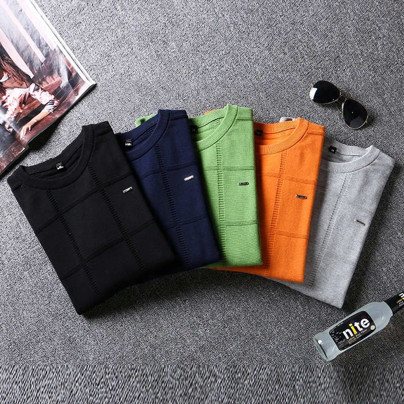Solid Color Sweaters Men O Neck Pullover Men Long Sleeve Men's Sweater Casual Dress Male Brand Cashmere Check Knitwear Man Pull Solid Color Sweaters Men O Neck Pullover Men Long Sleeve Men's Sweater Casual Dress Male Brand Cashmere Check Knitwear Man Pull