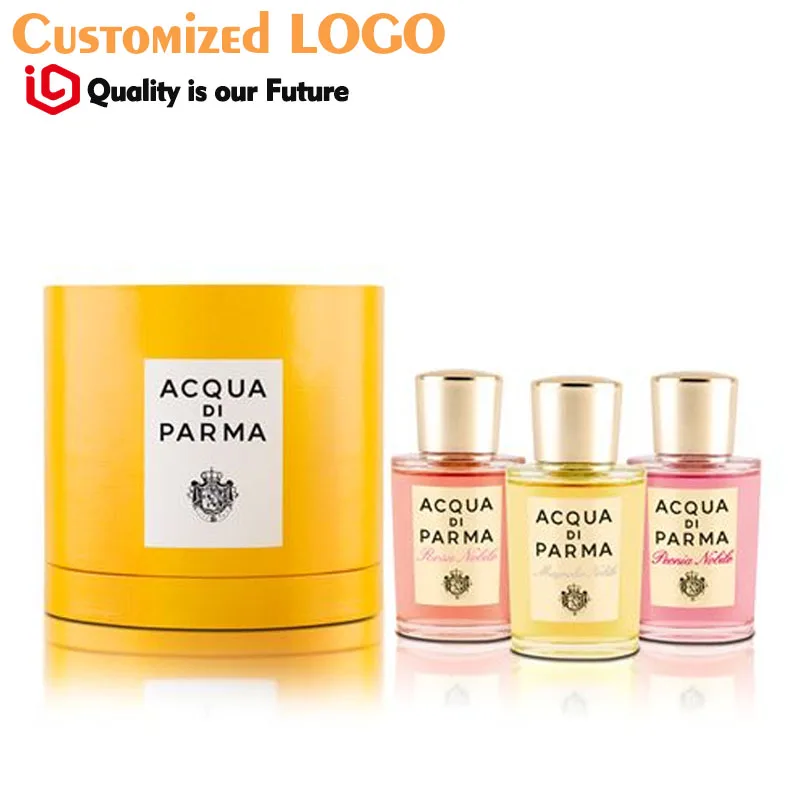 

Luxury Perfumes Sets Round cardboard black paper tube cosmetic single perfume bottle packing boxes