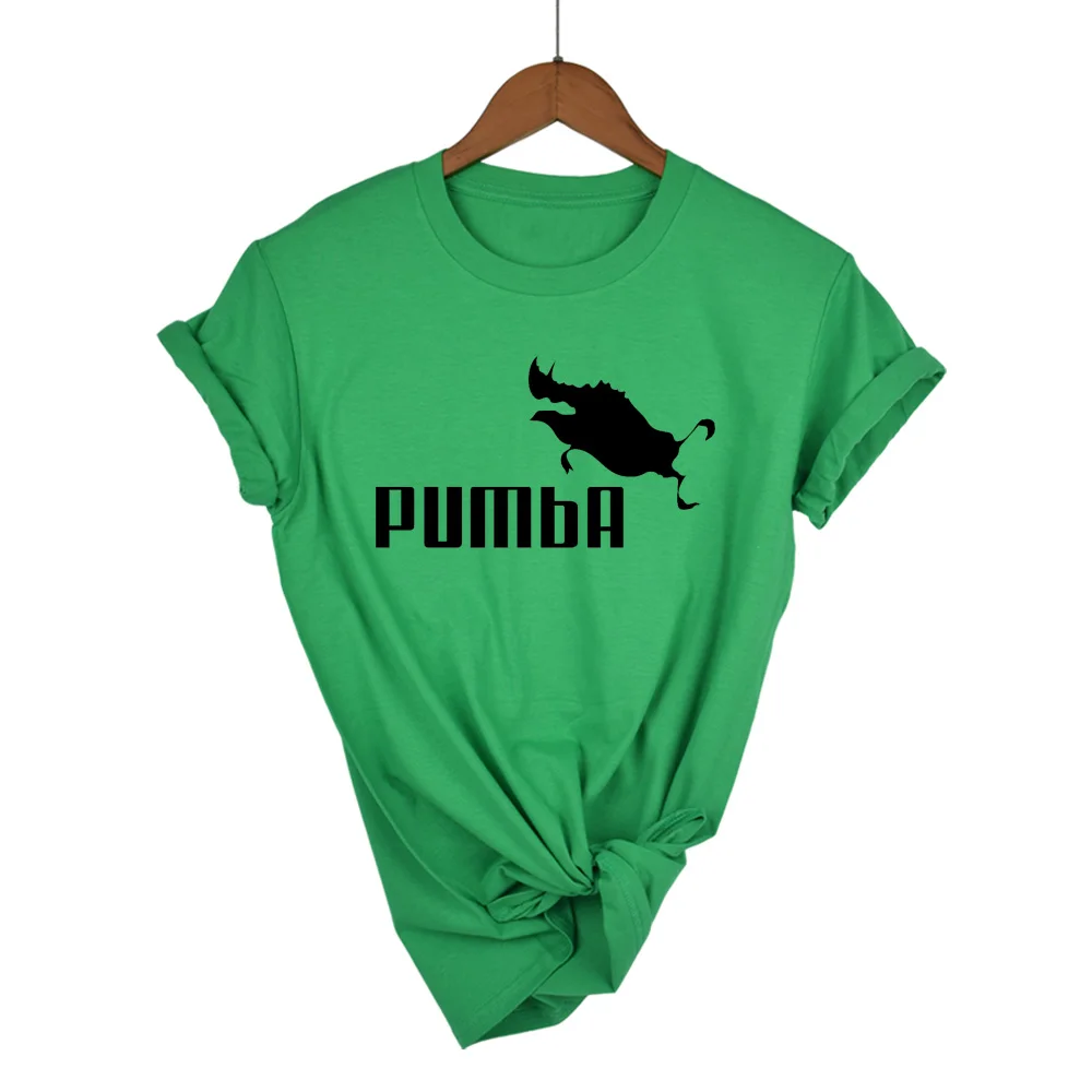 Забавная Футболка Harajuku, милые футболки homme Pumba, женские повседневные хлопковые топы с короткими рукавами, крутая футболка, летний Трикотажный костюм, футболка - Цвет: green