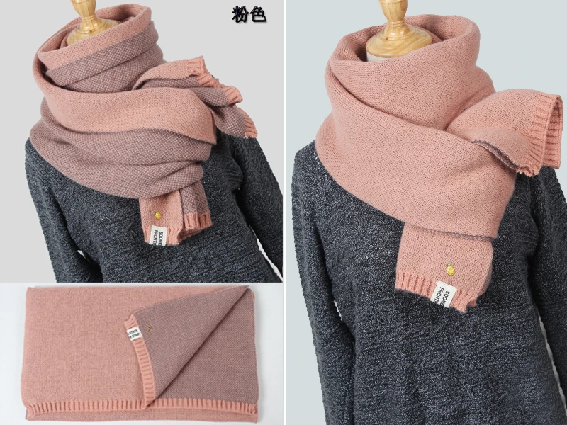 High Quality Women's Scarf Winter Wool knitted Scarf Collar Scarves Thicken Warm Fashion pineapple Stole Shawl Wrap mx001