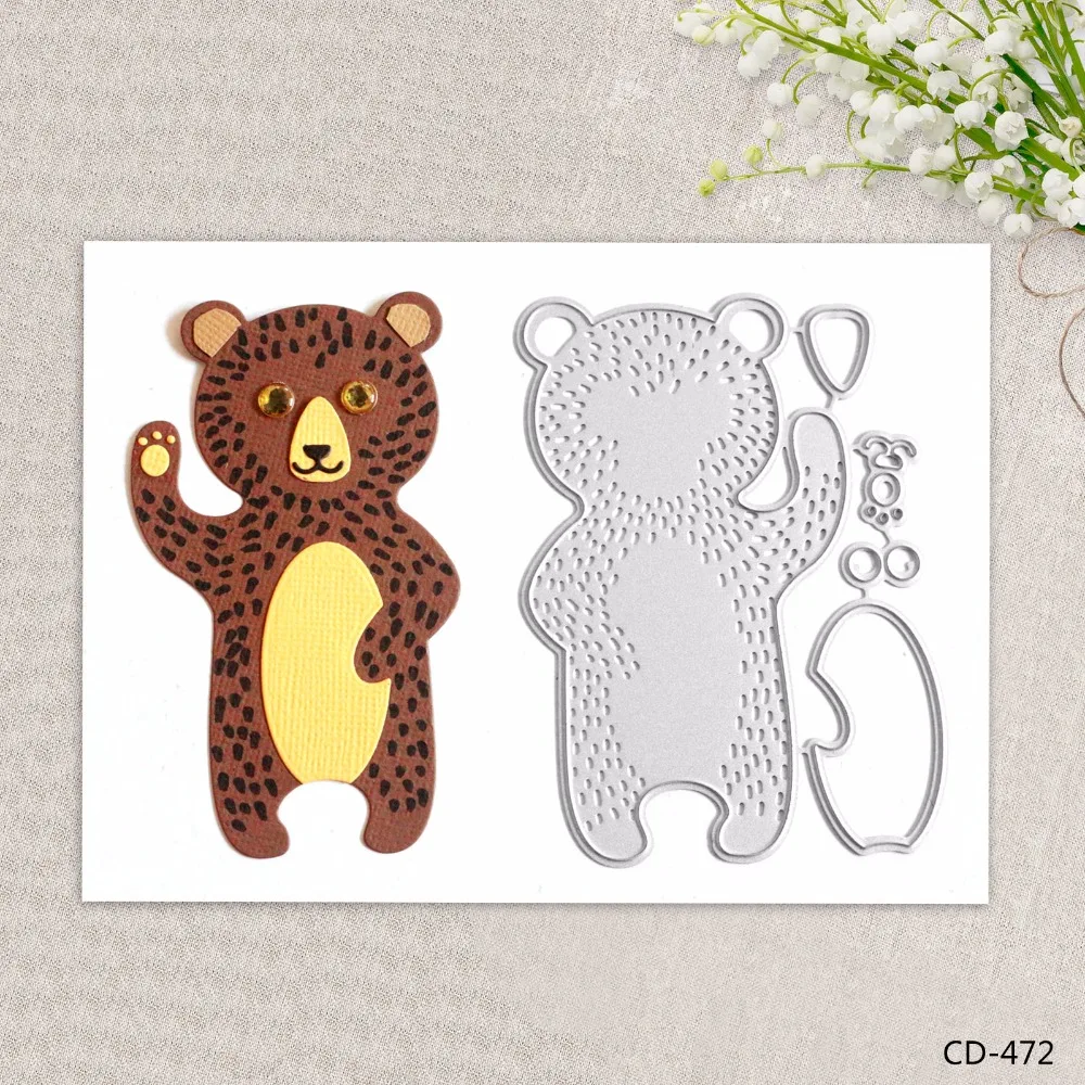 

AZSG Metal Cutting Dies Beautiful Bear Seal for DIY Scrapbooking Photo Album Card Making DIY Decoration Supply