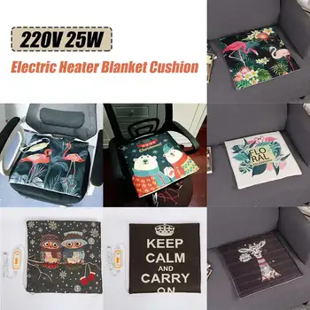 

220V Electric Heater Cushion + Back Pillow Car Seat Pads Home Office Chair Mat Bed Body Winter Warmer