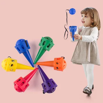 

Children Outdoor Toy Fun Ball and Cup Toy Set Softball for Beginner Kids Motor Skills Throw and Catch Ball Game Toy