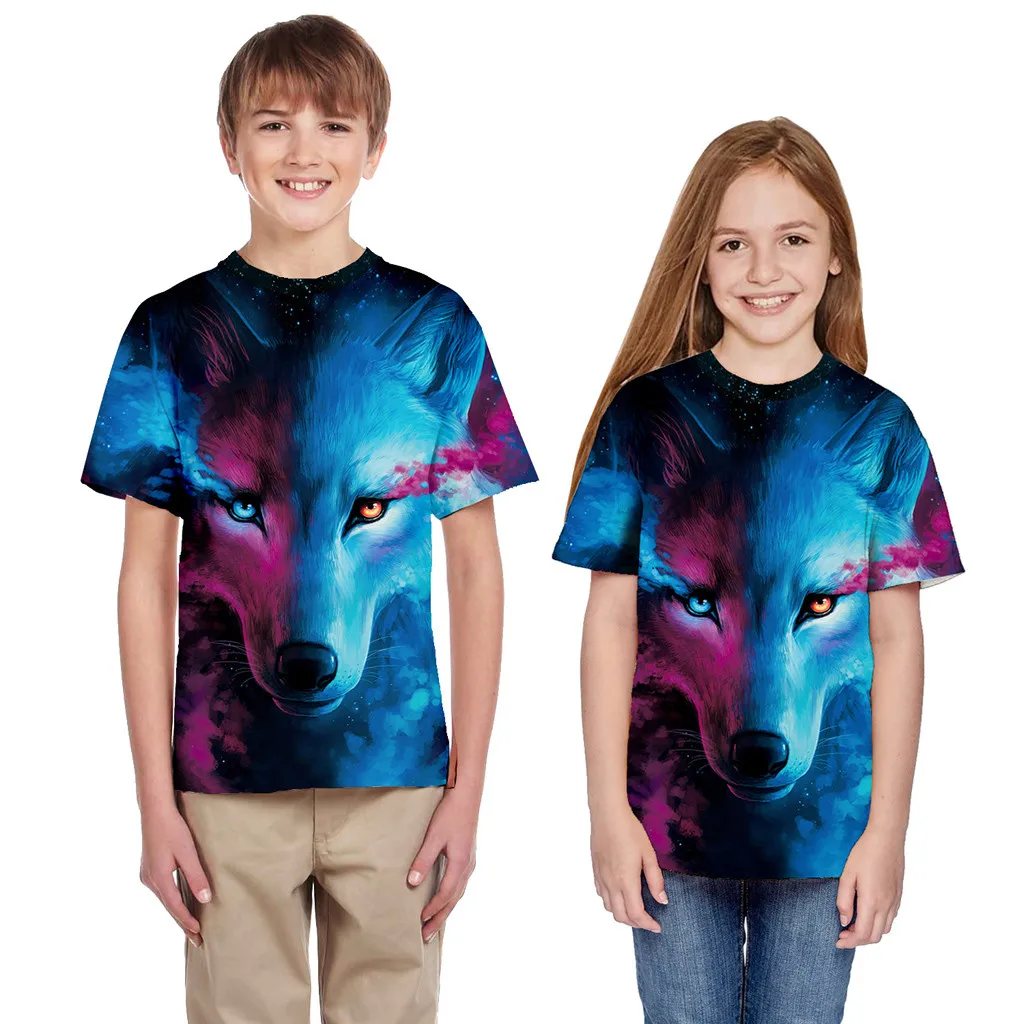 

Baby Boys Girls Clothes Children Cotton Casual Tops Summer Short Sleeves 3D Cartoon Animal Print T-shirt Toddler Kids Outfits