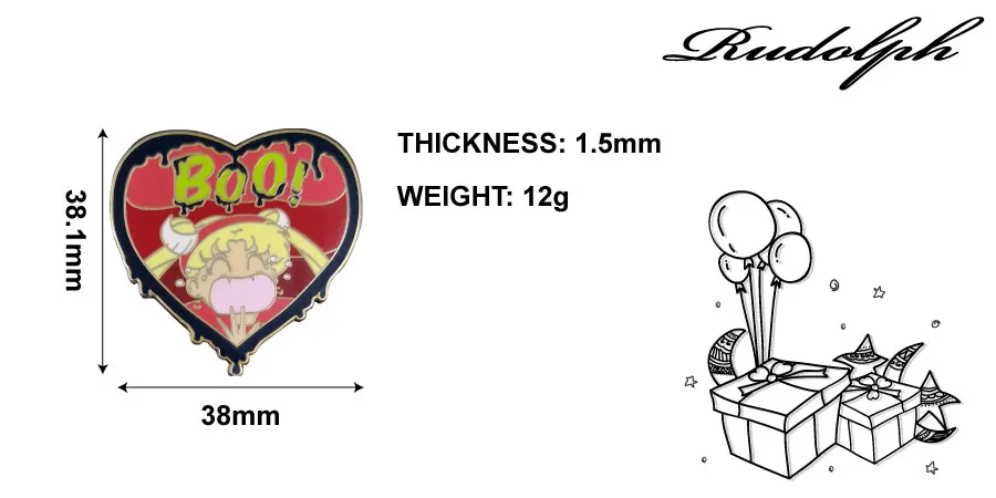 1,5 дюймов на заказ мультфильм Сейлор Мун Твердые эмалированные булавки
