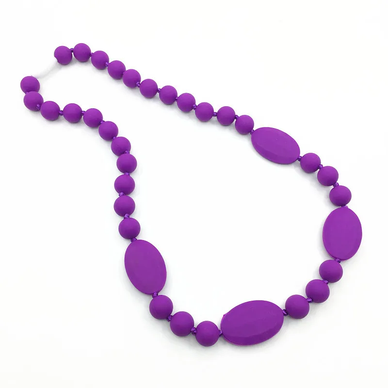 BPA силиконовые ожерелья с зубами Силиконовые Прорезыватели бусины DIY ювелирные изделия для мамы, Детские Жевательные ожерелья прорезыватели