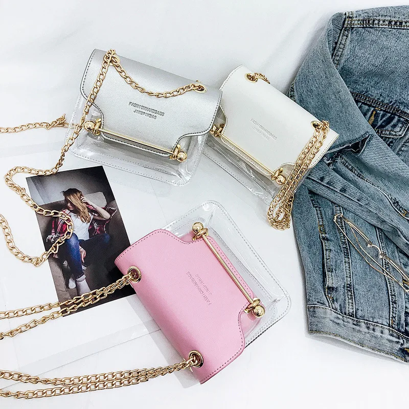 Fashion Women Brand Design Small Square Shoulder Bag Clear Transparent PU Composite Messenger Bags New Female Handbags Fashion Women Brand Design Small Square Shoulder Bag Clear Transparent PU Composite Messenger Bags New Female Handbags