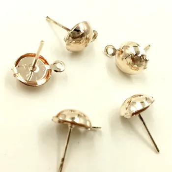 

500Pcs Fashion Netal Earring Posts Tige Clous Rose Gold Jewelry Making 14x12mm